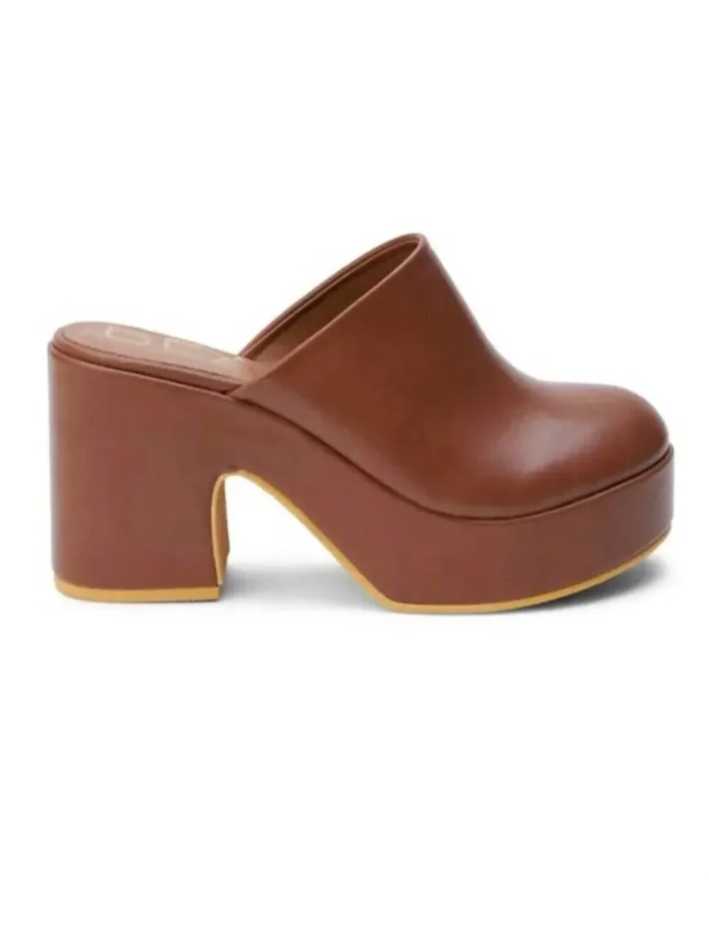 Beach by Matisse Jayde Chunky Platform Heel Mule Clogs Cognac Brown size 7M